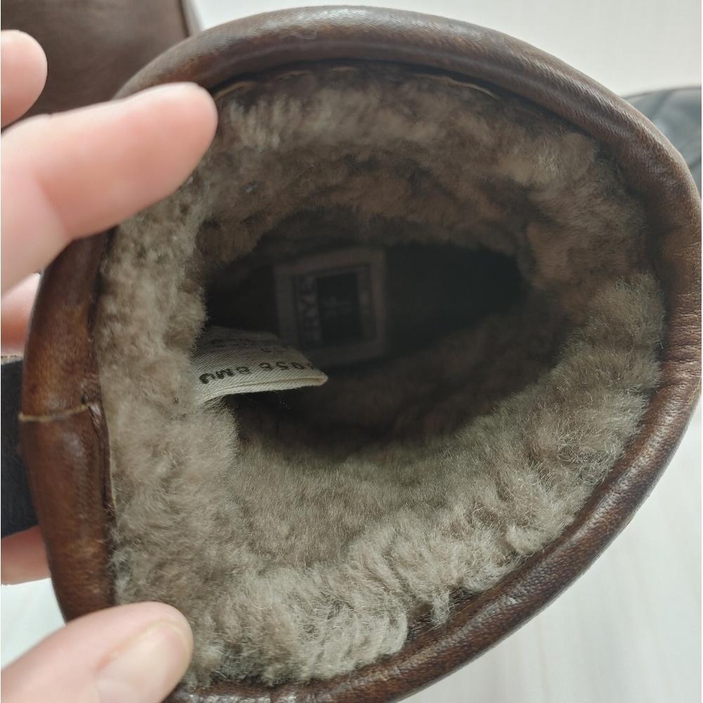 Frye Veronica Duck Engineer Shearling Lined Mid‎ Shaft Boot Black Brown 6.5 Warm - Picture 8 of 13